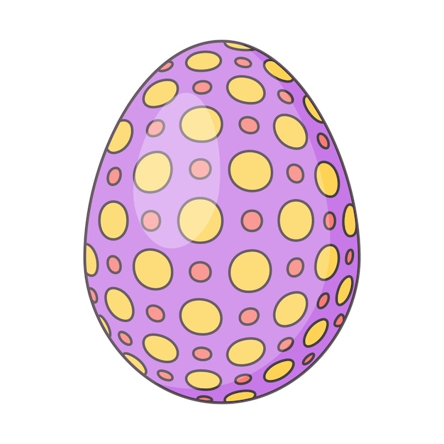 Huevo de Pascua con ornamento de estilo de dibujos animados retro ilustración vectorial
