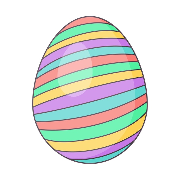 Huevo de Pascua con ornamento de estilo de dibujos animados retro ilustración vectorial