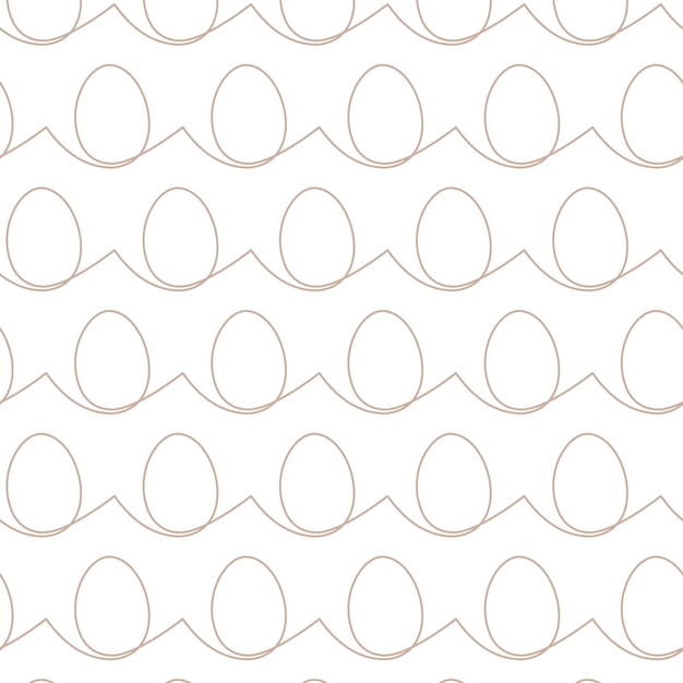 Huevo de Pascua patrón sin costuras línea simple monocromático ilustración vectorial minimalista