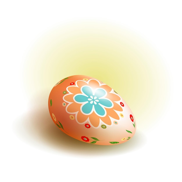 Vector huevo de pascua con patrón, con flores. la composición del diseño.