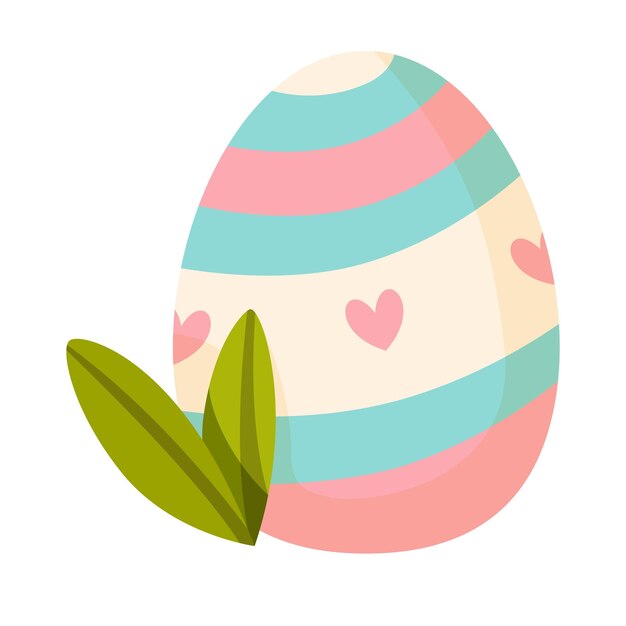 Huevo de Pascua pintado con corazones