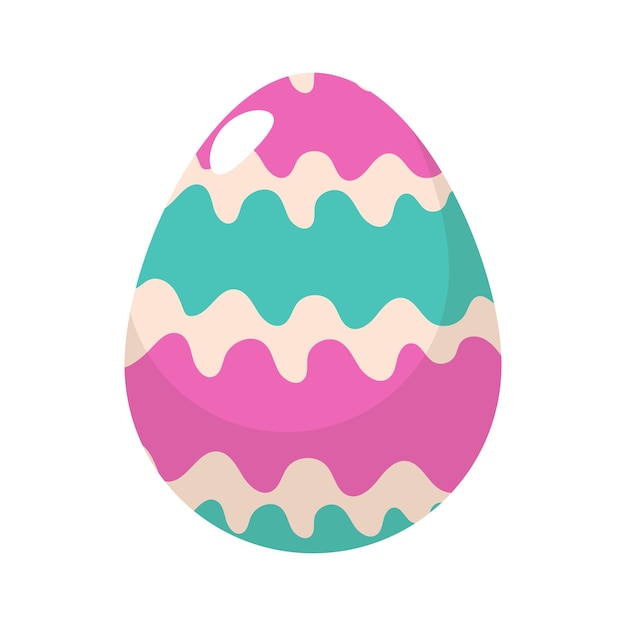 Huevo de Pascua plano sobre fondo blanco