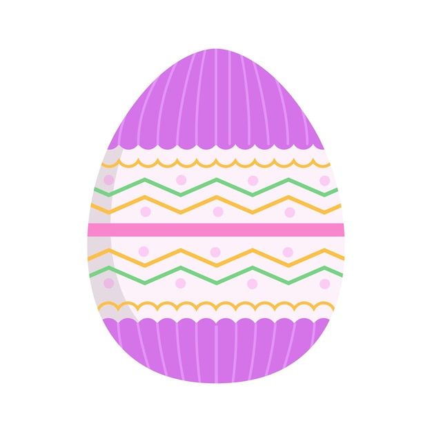 Huevo de Pascua plano sobre fondo blanco
