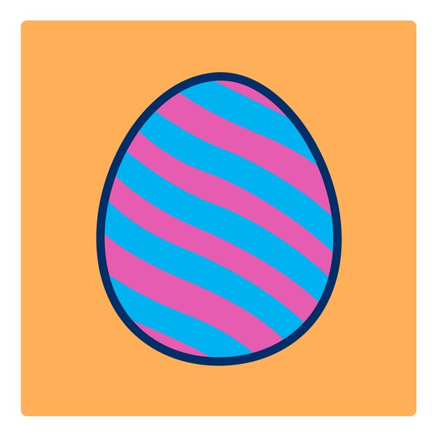 Un huevo de Pascua con varios dibujos estilo de diseño plano ilustración vectorial mínima