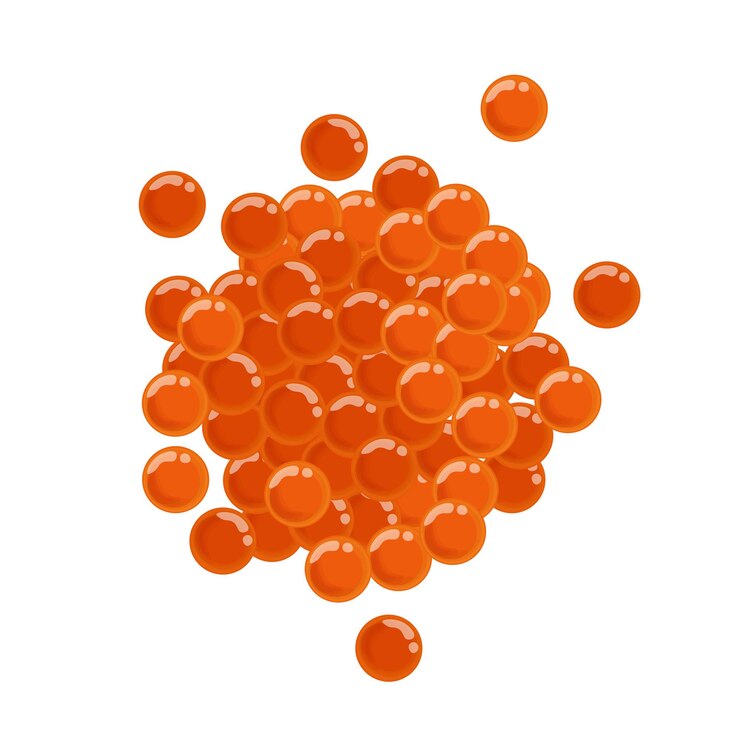 Huevo de salmón aislado o caviar rojo