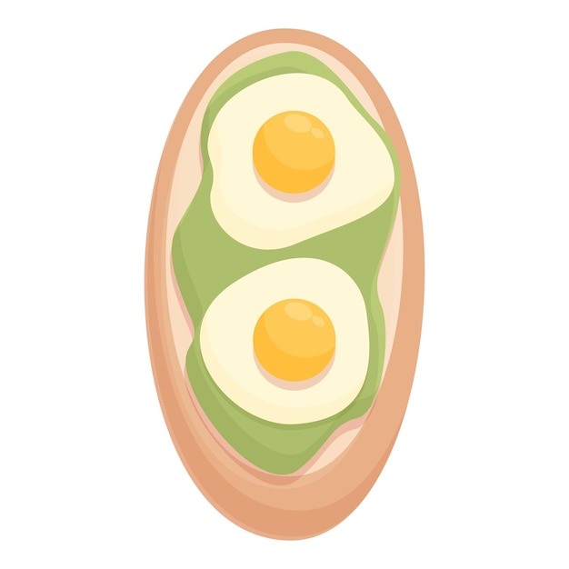 Huevo verde bruschetta icono dibujos animados vector comida italiana comida tostada