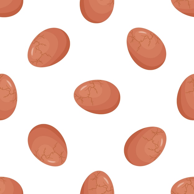 Huevos agrietados con un patrón sin costuras que se repite sobre un fondo blanco