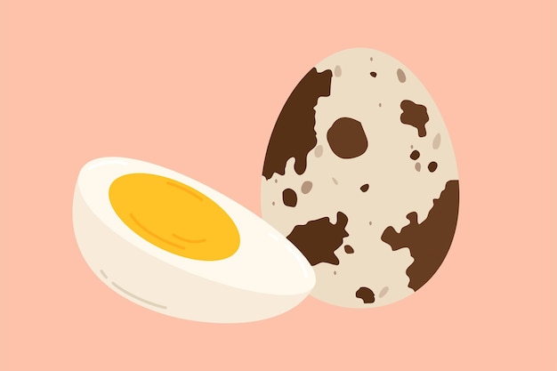 Huevos de codorniz Ilustración vectorial aislada de dibujos animados planos