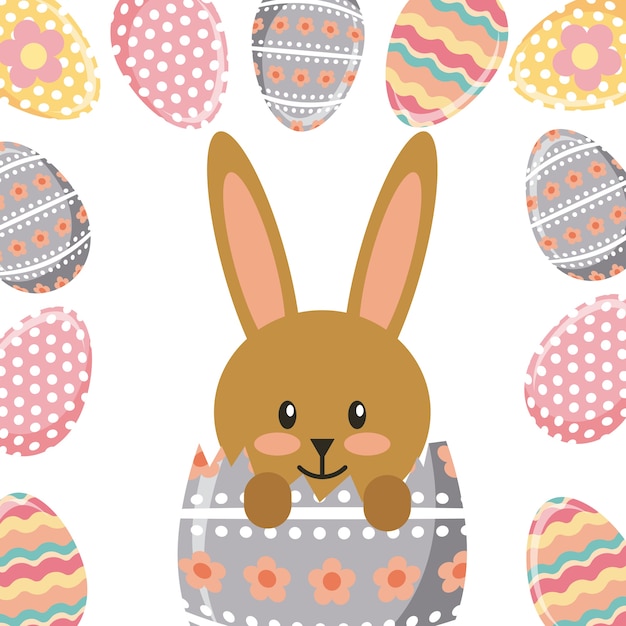 huevos de conejo y huevos de Pascua