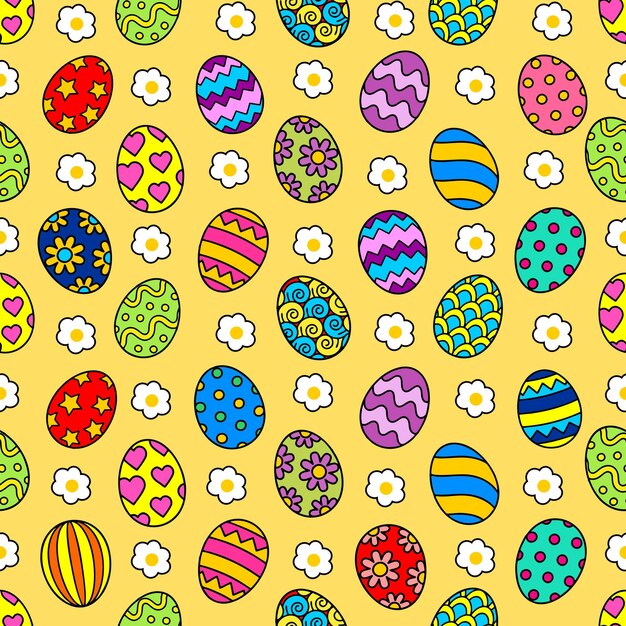 huevos felices de Pascua vector patrón sin costuras