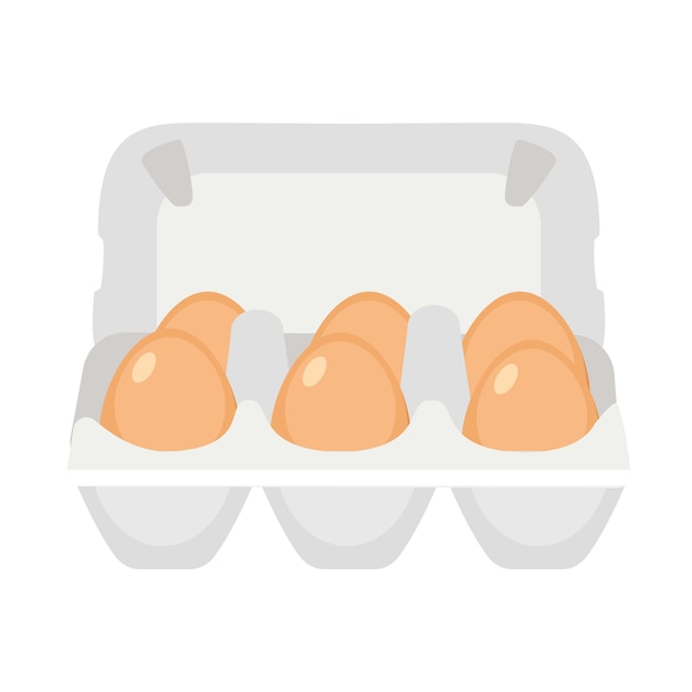 Huevos de gallina Huevos marrones frescos en una caja de papel Ilustración vectorial