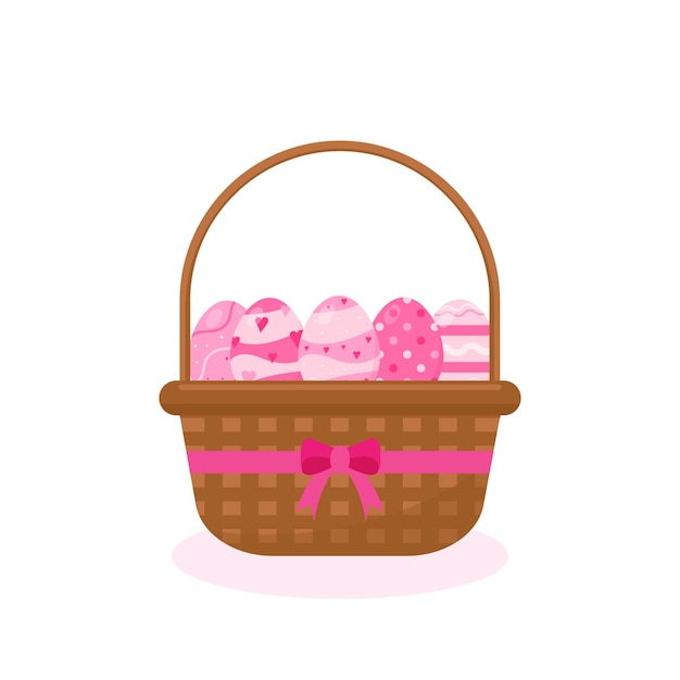 Huevos de Pascua en la canasta