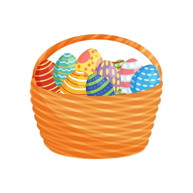 Huevos de Pascua en una canasta
