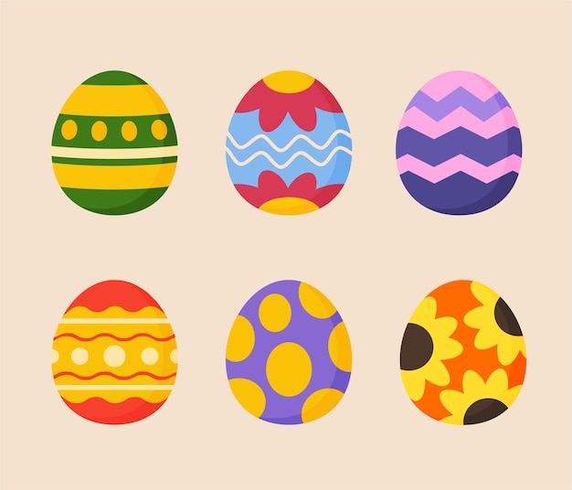 Vector huevos de pascua con colorido