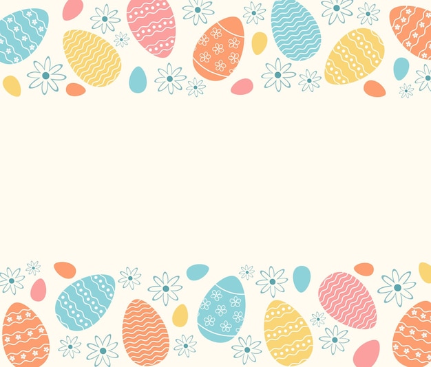 Huevos de Pascua coloridos en un marco Fondo de vacaciones Ilustración vectorial