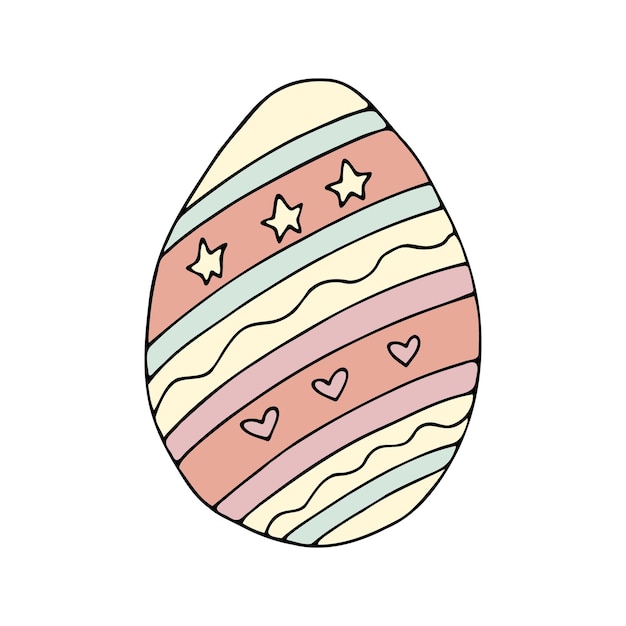 Huevos de pascua dibujados a mano con decoración doodle vector