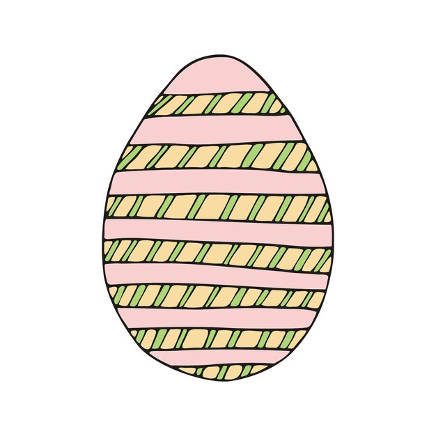 Huevos de pascua dibujados a mano con decoración doodle vector