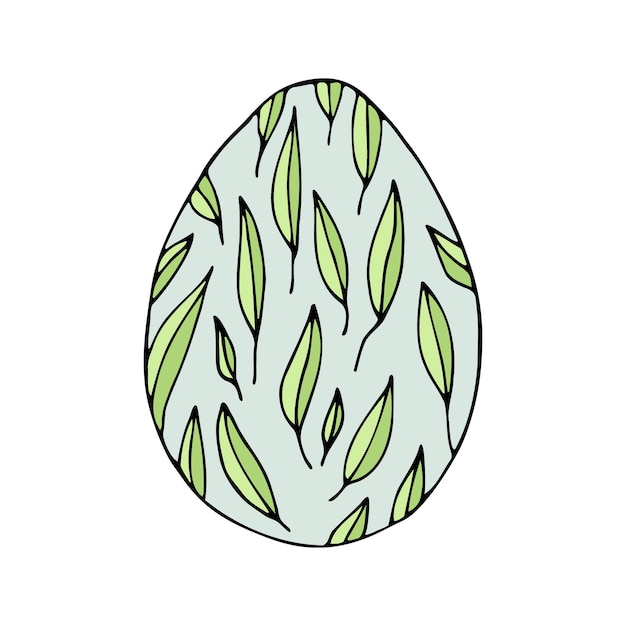 Huevos de Pascua dibujados a mano con decoración Doodle vector