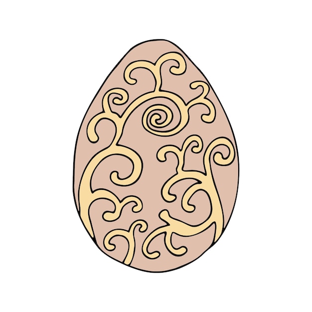 Huevos de Pascua dibujados a mano con decoración Doodle vector