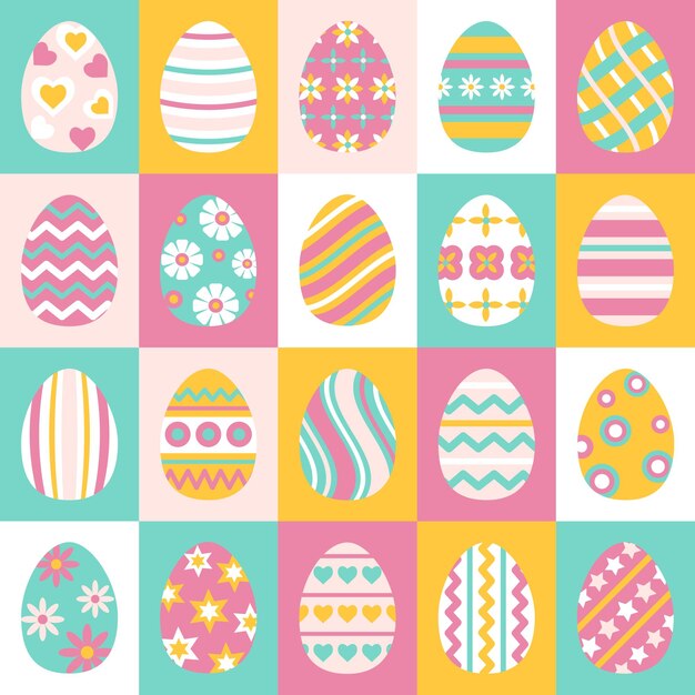 Huevos de Pascua para el diseño de vacaciones de Semana Santa.