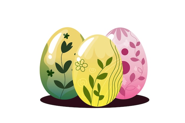 Huevos de Pascua con diseños florales