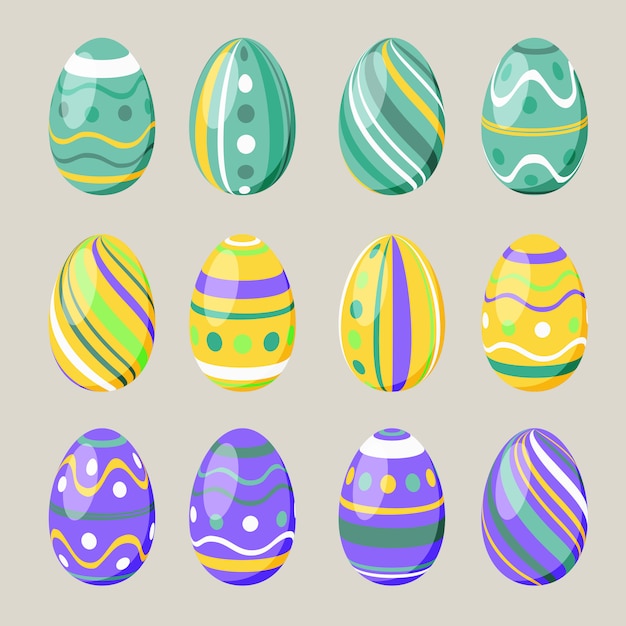 Huevos de Pascua estampados simples