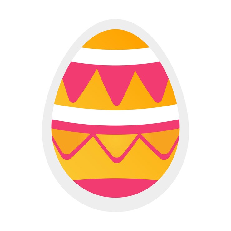 Huevos de Pascua Icono de la fiesta del día de Pascua con patrones de decoración Símbolos logotipo aislado