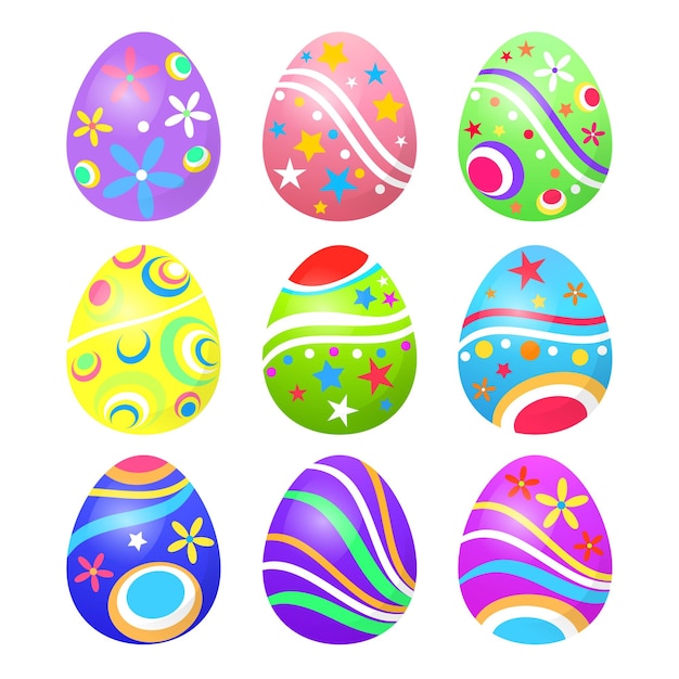 Huevos de pascua iconos y gráficos de arte vectorial