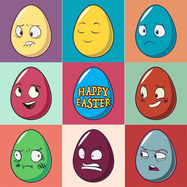 Huevos de Pascua con juego de emojis.