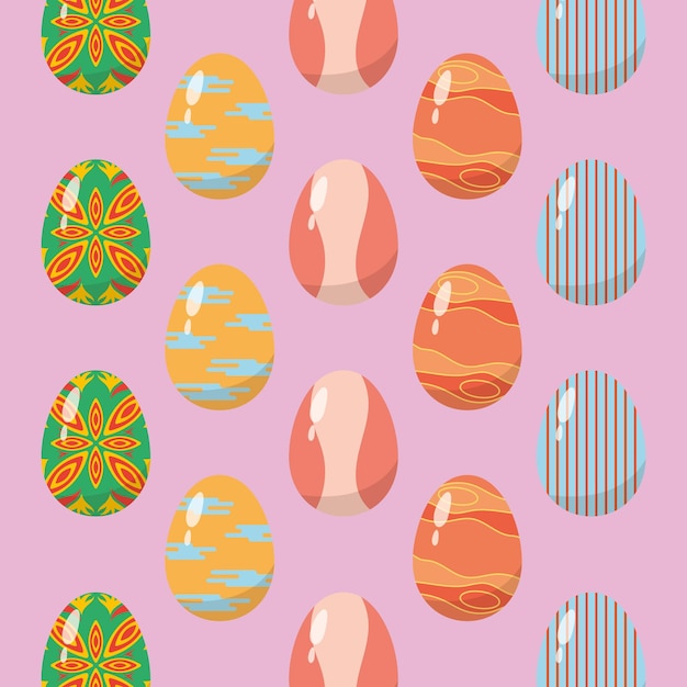 Huevos de Pascua de patrones sin fisuras de fondo Vector