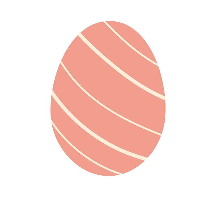 Huevos de Pascua rosados dibujados a mano estilo Doodle Concha decorada con líneas Iconos y elementos simples