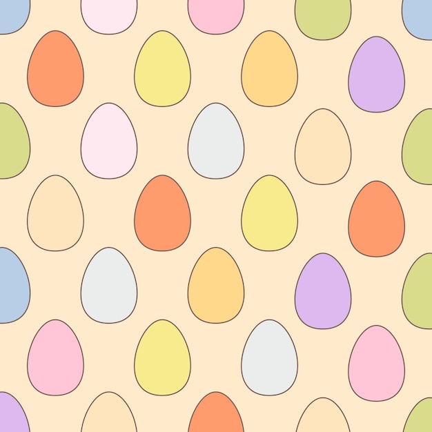 Huevos de Pascua vectoriales con patrón sin costuras pintados de colores