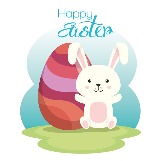 Huevos pintados y conejo celebración de Pascua
