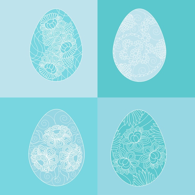 Huevos sobre fondo azul.