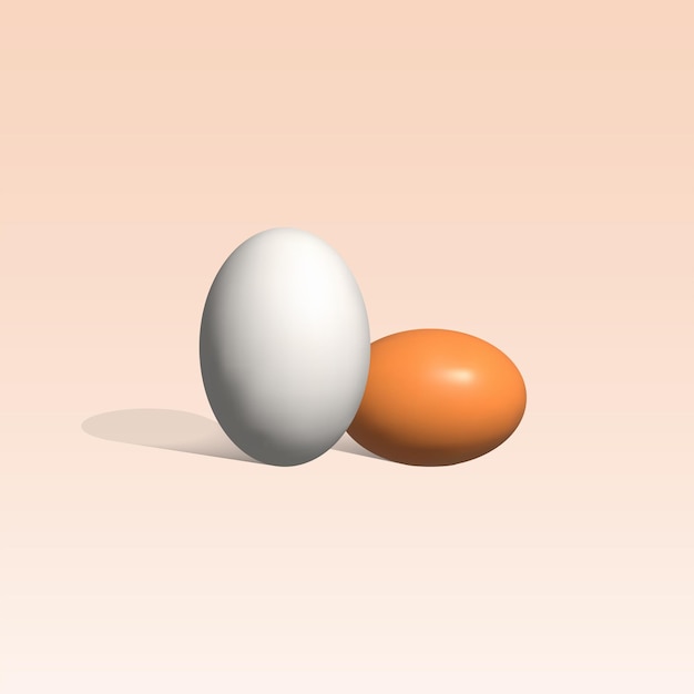 huevos, vector, 3d, icono, huevo, 3d, ilustración