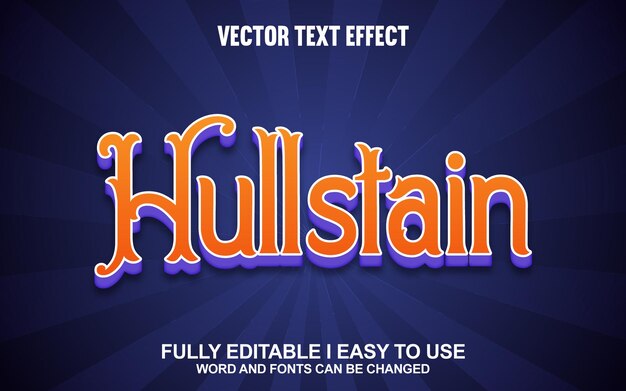 Hullstain Efecto de texto vectorial 3D totalmente editable