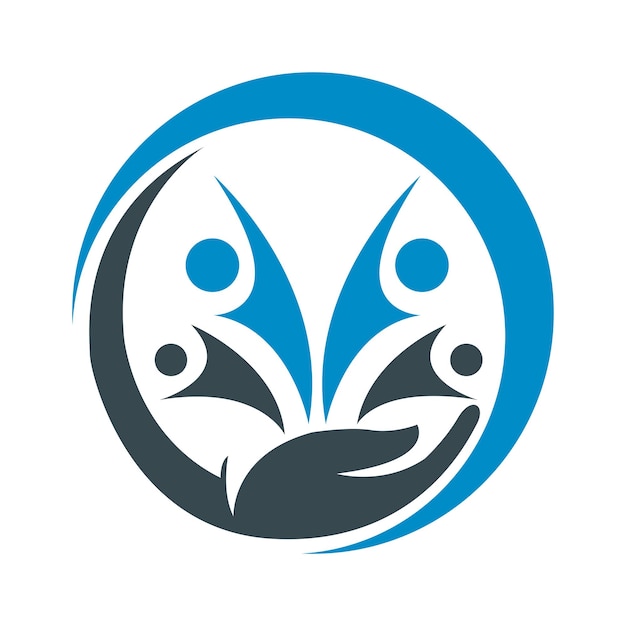 Humanity Social People Logo Vector plano Diseño de logotipo plantilla Elemento Ayuda logotipo con icono vectorial Pro