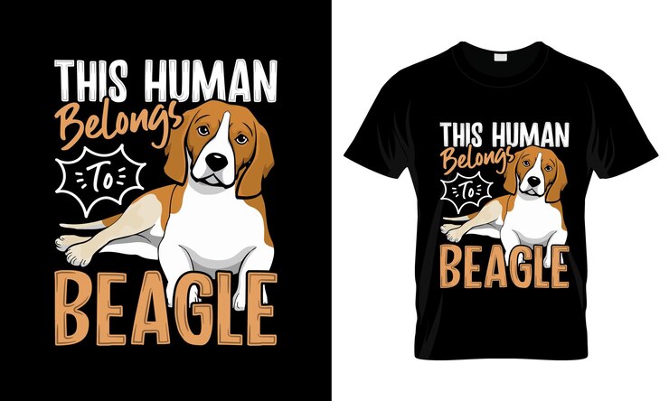 Vector este humano pertenece a beagle colorido diseño gráfico de camiseta beagle