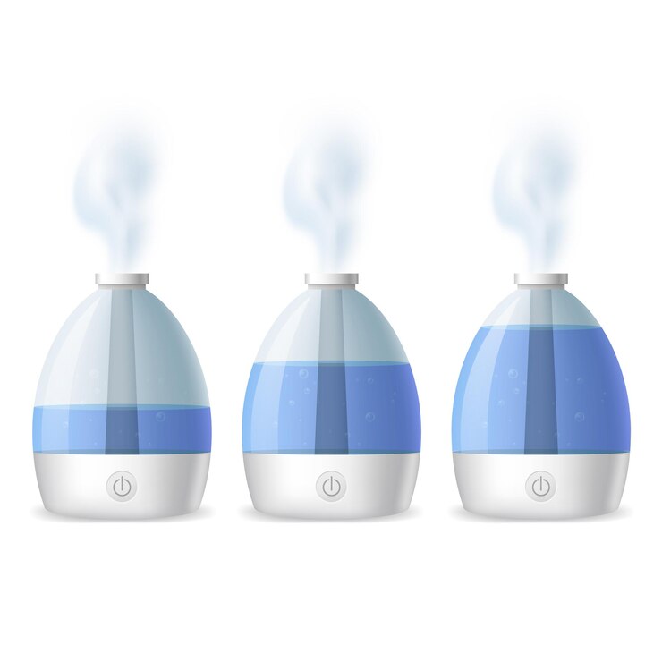 Vector humidificador de trabajo detallado 3d realista con vector de conjunto de agua