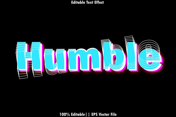 Vector humilde efecto de texto editable estilo moderno