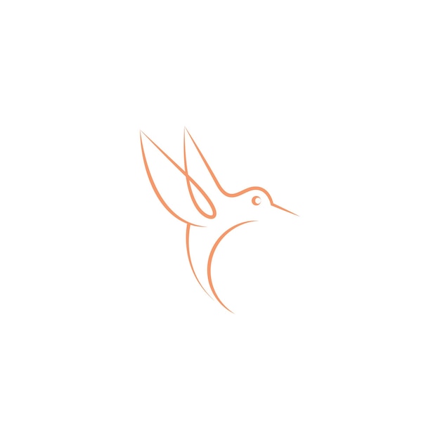 Huming pájaro animal logo simple minimalista y limpio diseño vectorial