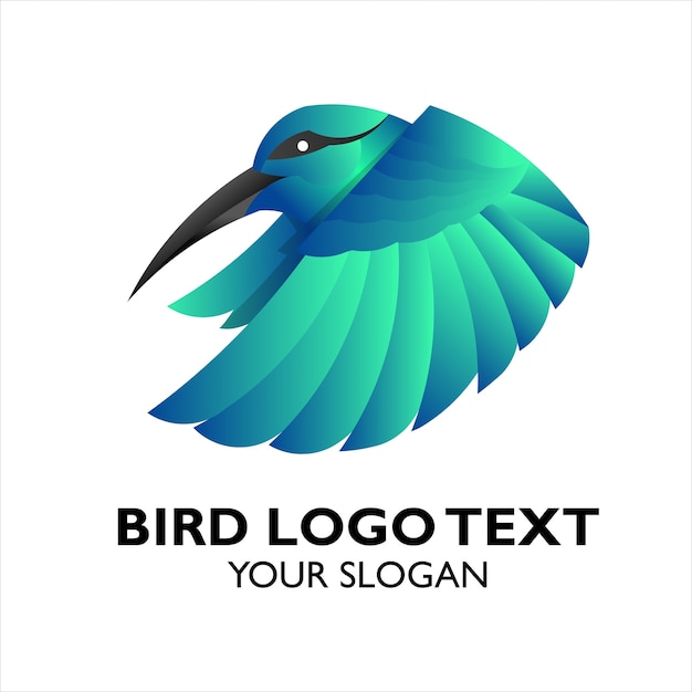 Hummingbird simple gradient logo icon