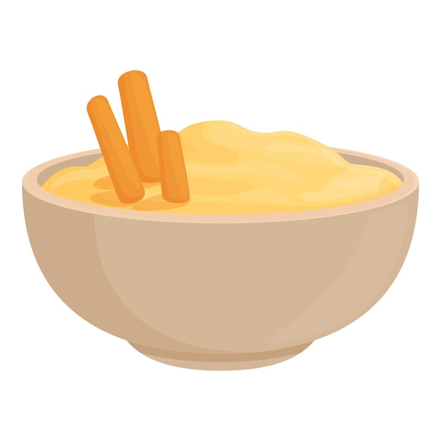 Hummus comida icono dibujos animados vector plato aceituna ensalada snack