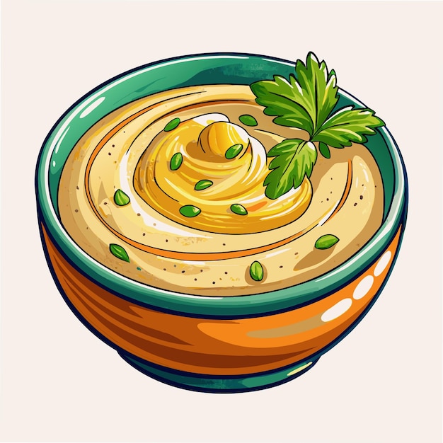Hummus estilizado Vector Clip Art Perfecto para gráficos y diseño