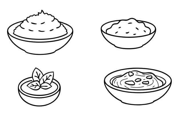 Hummus línea artística arte exhibición de comida elegante