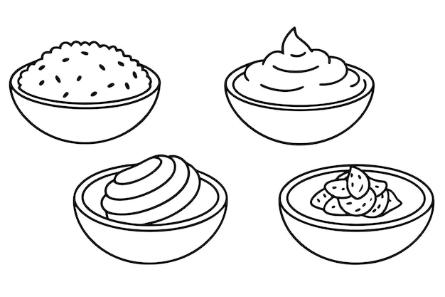 Hummus línea de diseño de arte encantadora colección de inmersión