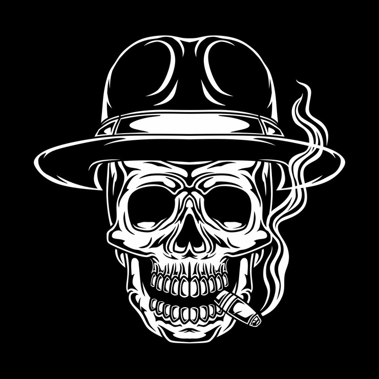 Vector humo de calavera