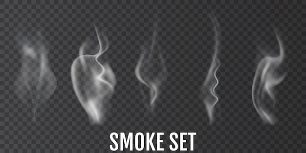 Humo de cigarro. Conjunto de humo realista