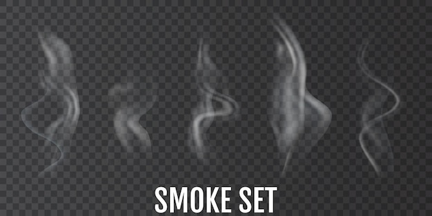 Humo de cigarro. Conjunto de humo realista