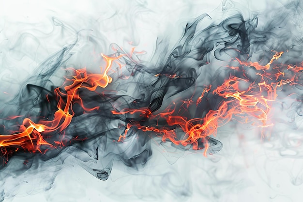 Humo de color sobre un fondo blanco